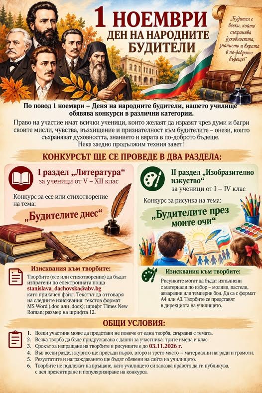 Конкурс за есе, стихотворение и рисунка  - голяма снимка